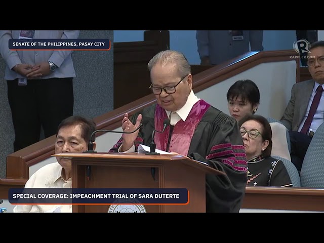 Panganiban asserts 'active presence' of senator-judges: Is it fair for absentees to cast vote? cover art