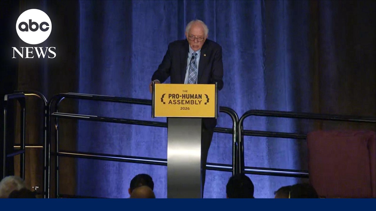FULL SPEECH: Bernie Sanders speaks at event calling for human-controlled AI cover art
