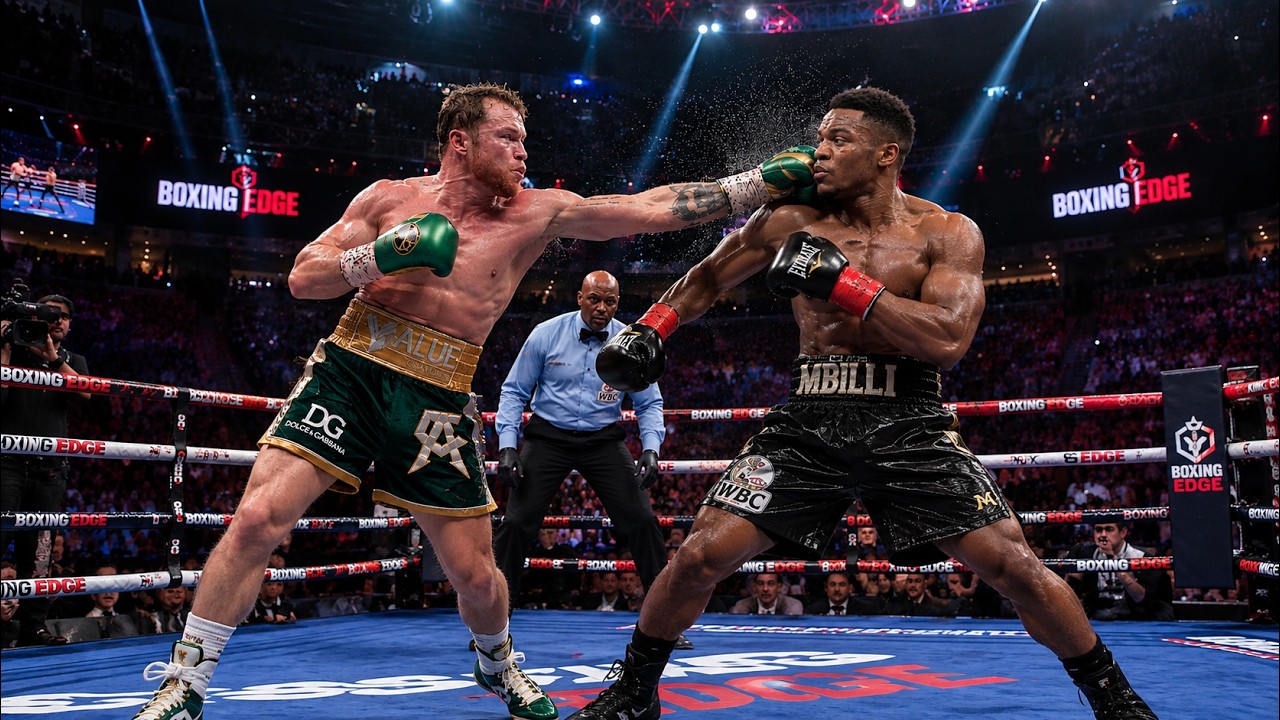 Canelo Alvarez vs Christian Mbilli – FULL FIGHT AI SIMULATION | BRUTAL KO WAR!