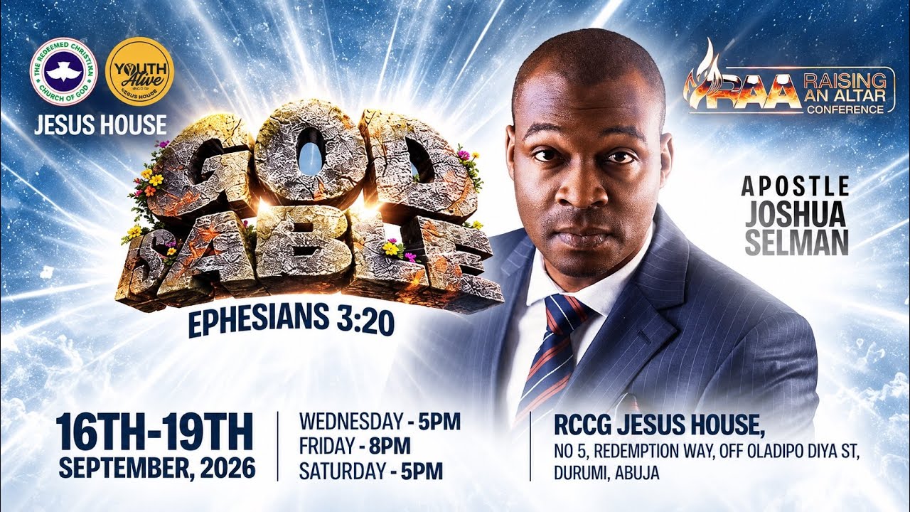 RAISING AN ALTAR CONFERENCE 2026 || RCCG JESUS HOUSE || ABUJA-NIGERIA || APOSTLE JOSHUA SELMAN cover art