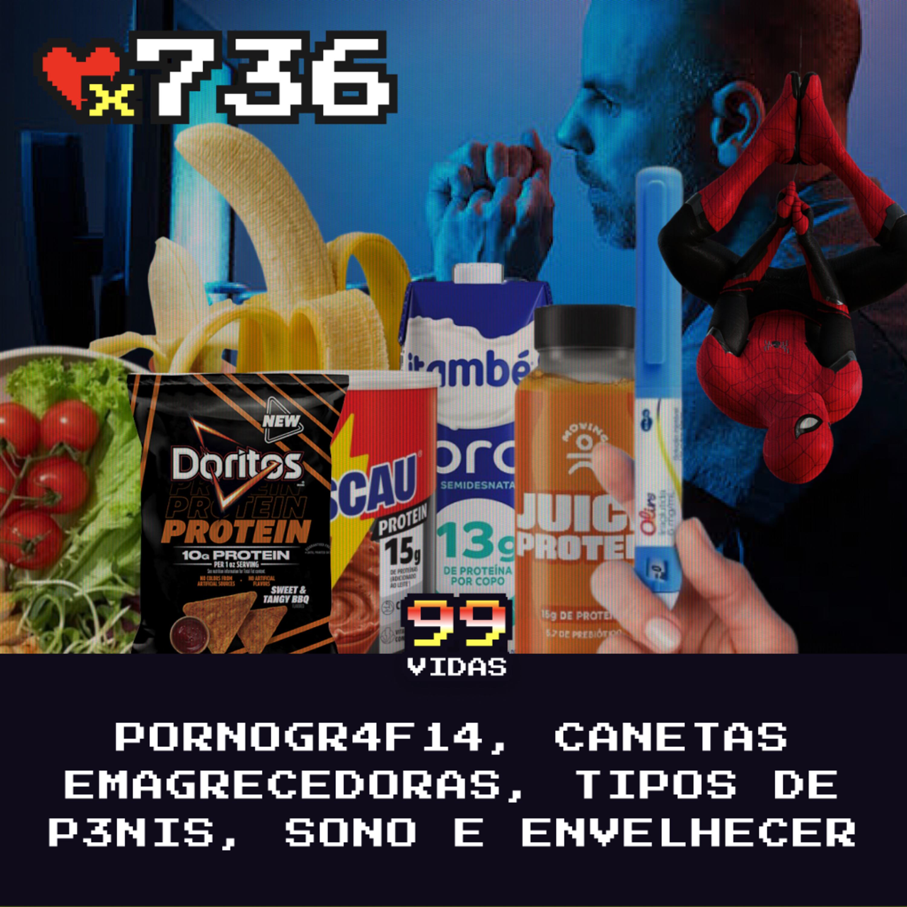 99Vidas 736 - Happy Hour: Pornogr4f14, Canetas Emagrecedoras, Tipos de p3nis, Sono e Envelhecer cover art