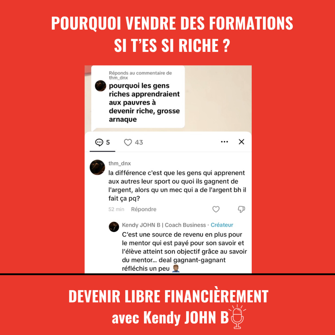 Pourquoi vendre des formations quand on est riche ?