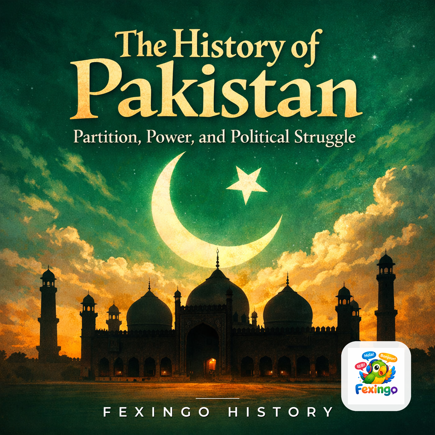 The History of Pakistan: Partition, Power, and Political Struggle — Fexingo History cover art