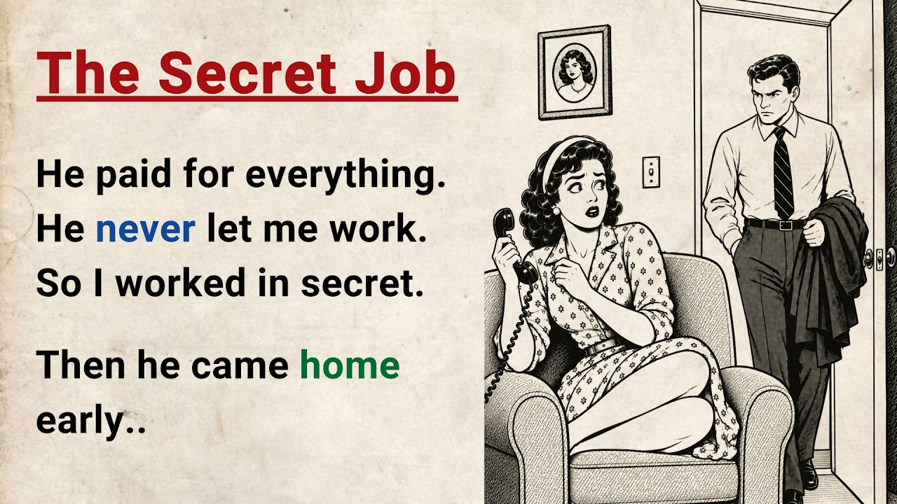 Learn English through Stories Level 3 ⭐ The Secret Job - Improve your English | English Audio Story cover art