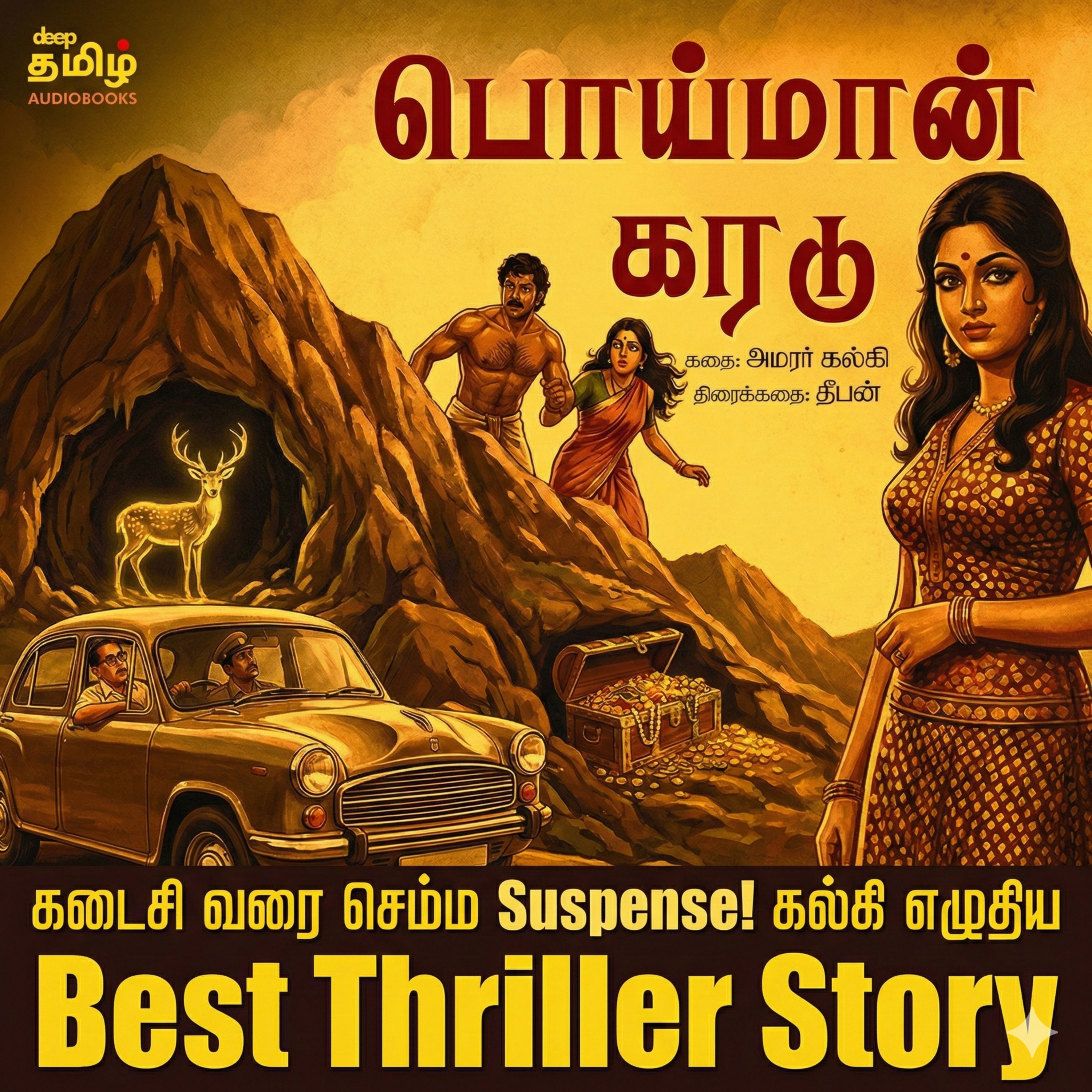 கடைசி வரை செம்ம Suspense! அமரர் கல்கியின் "பொய்மான் கரடு" - முழு கதை | Poiman Karadu Audiobook cover art