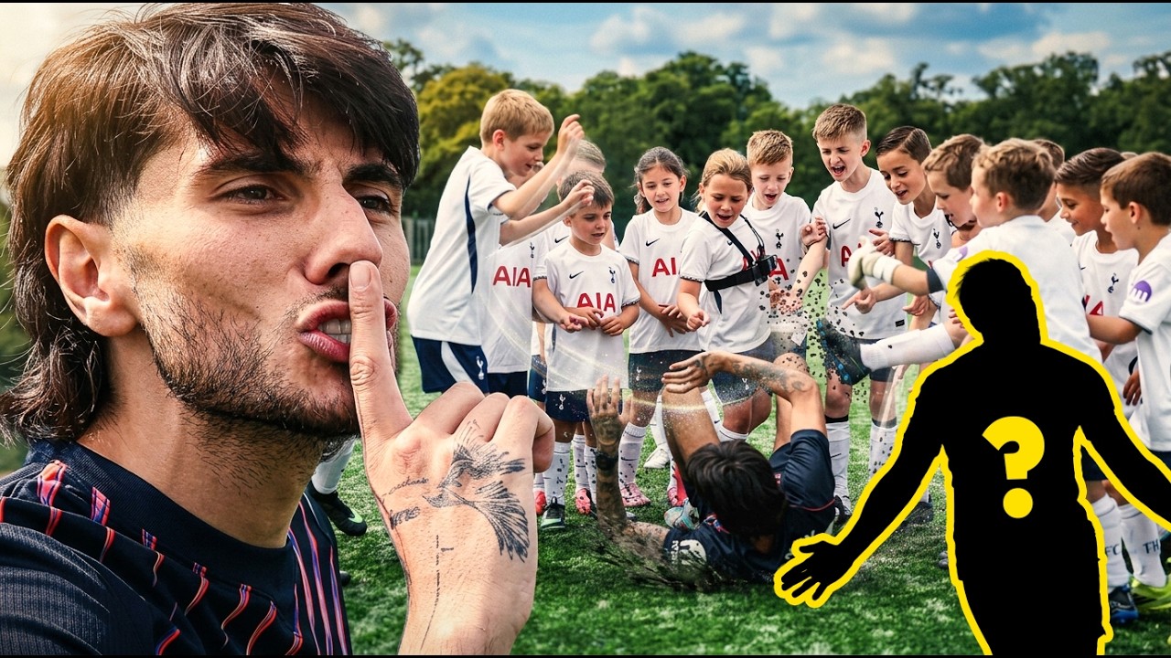 Danny Aarons and mystery footballer vs 50 kids