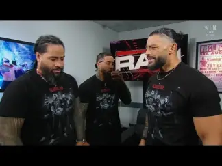 Roman Reigns & The Usos backstage segment _WWE Raw 5 October 2026 (2026) poster
