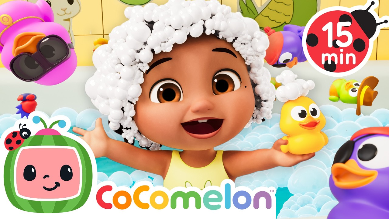 Rubber Duckie Bath Time! | CoComelon | Sing Along | Learn about Animals cover art