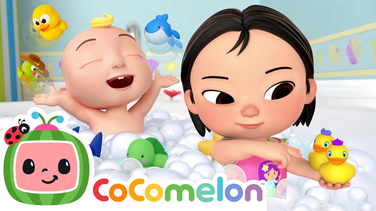 Counting Bath Time Duckies with JJ and Cece 🐳🦆 | CoComelon | Sing Along | Learn about Animals cover art