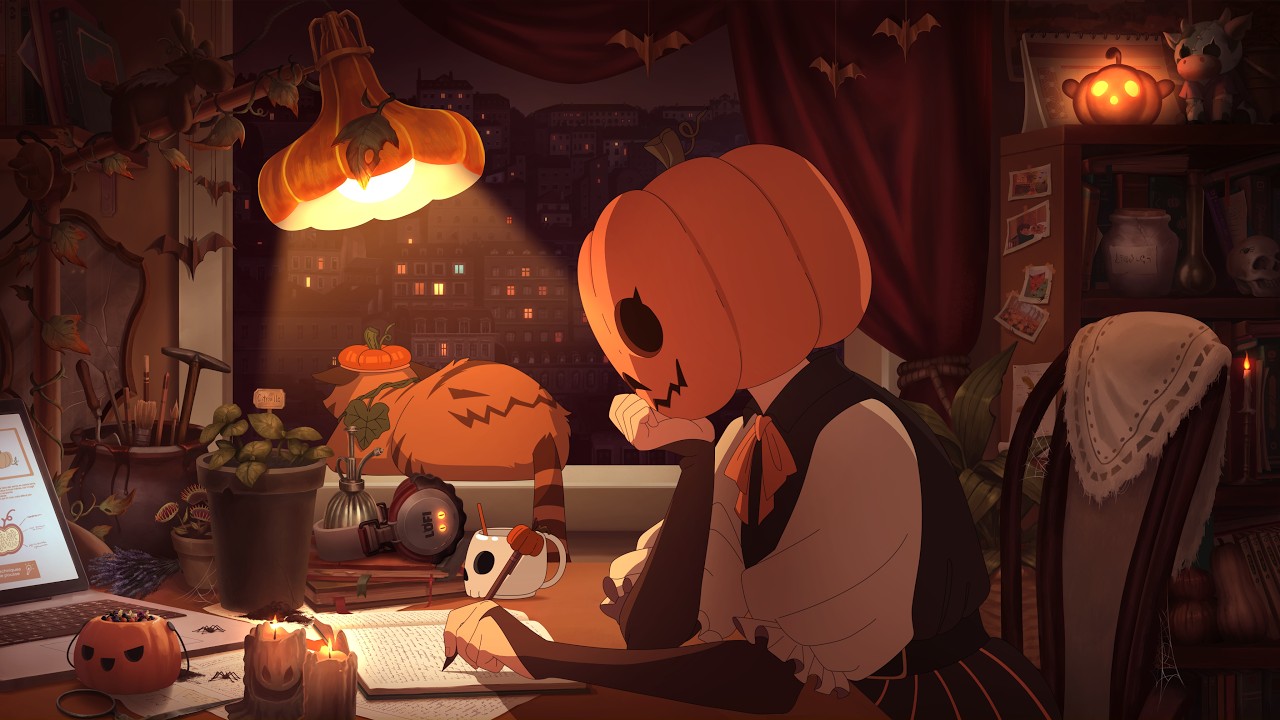 8h of halloween lofi 🎃 spooky ambience to get chills to cover art