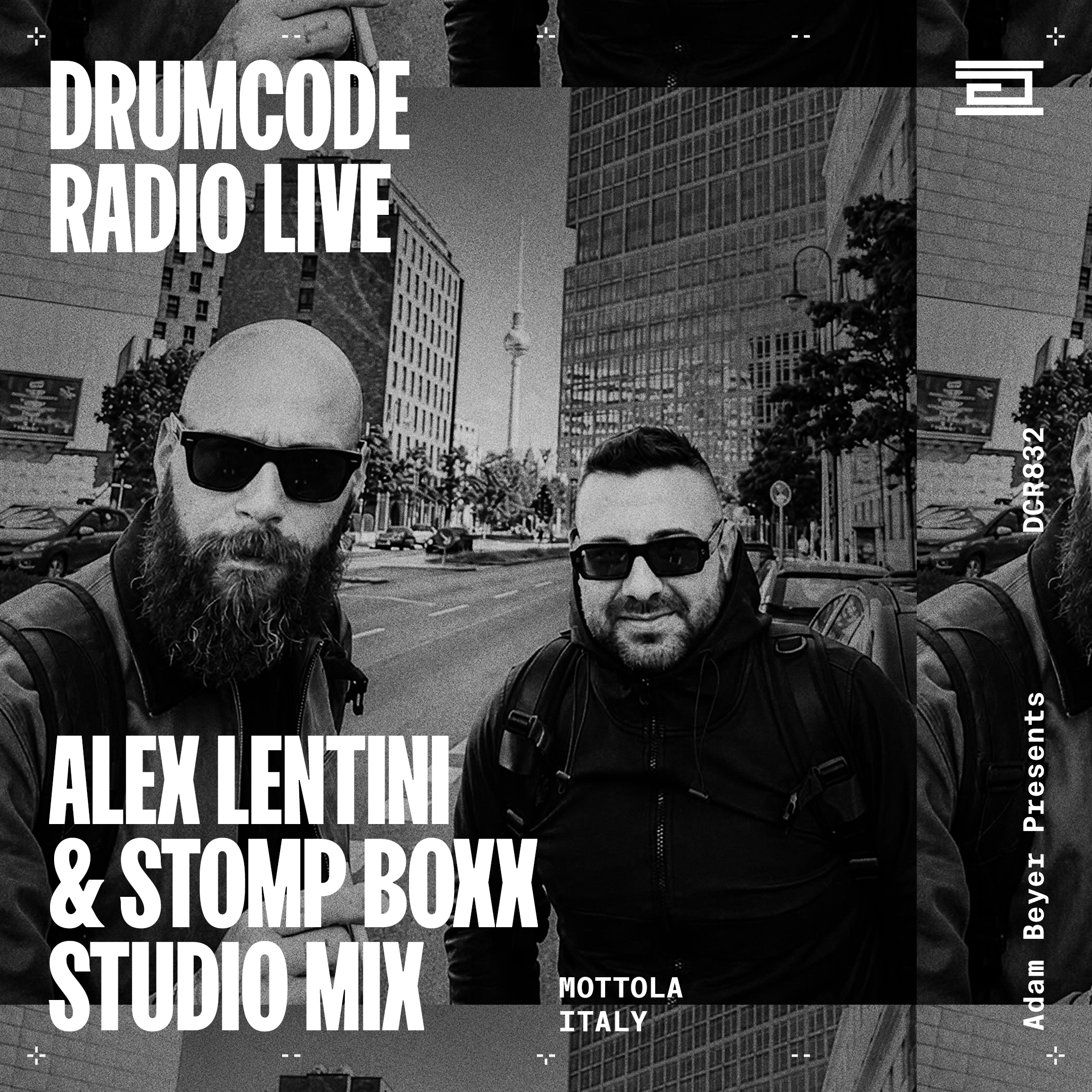 DCR832 – Drumcode Radio Live - Alex Lentini & Stomp Boxx studio mix recorded in Mottola cover art