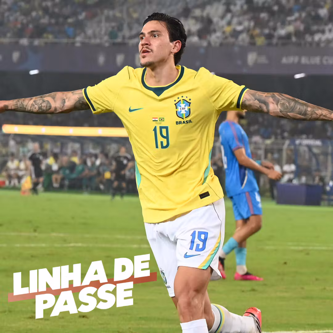 Brasil 'joga para o gasto', mas goleia a Índia em amistoso graças a brilho de estrelas do Flamengo - Linha de Passe cover art
