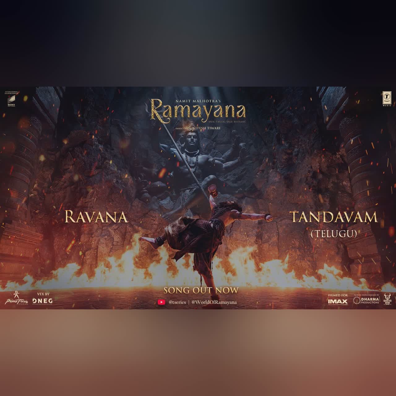 Ramayana: Ravana Tandavam (Song)| Ranbir, Yash | Namit M, Nitesh T| AR Rahman, Devi Sri Prasad (DSP) cover art