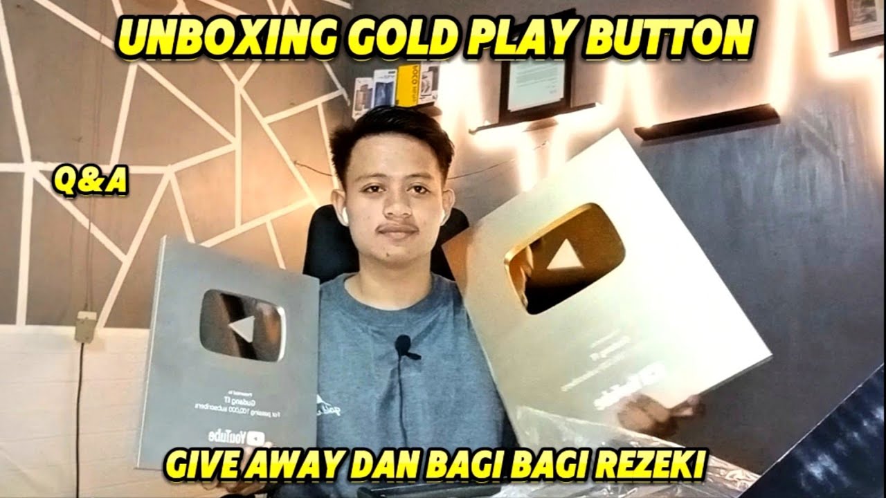 Give Away dan Unboxing Gold Play Button Youtube #gudangit, #viral, #trending cover art