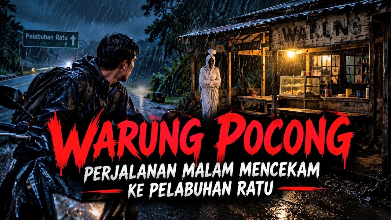 WARUNG POCONG!! PERJALANAN MALAM MENCEKAM KE PELABUHAN RATU - CERITA HOROR - KISAH HOROR MISTIS cover art