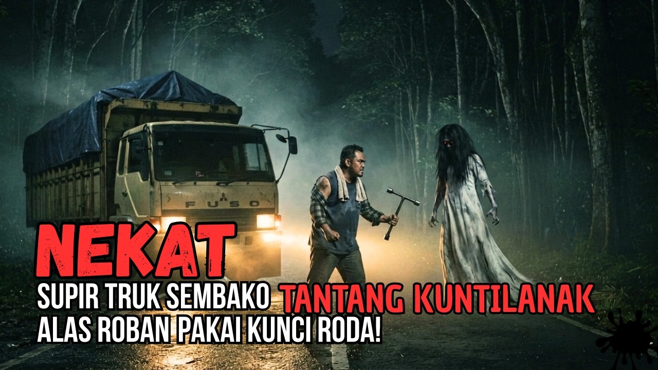 NEKAT!! SUPIR TRUK SEMBAKO TANTANG KUNTILANAK ALAS ROBAN PAKAI KUNCI RODA - CERITA HOROR MISTIS cover art