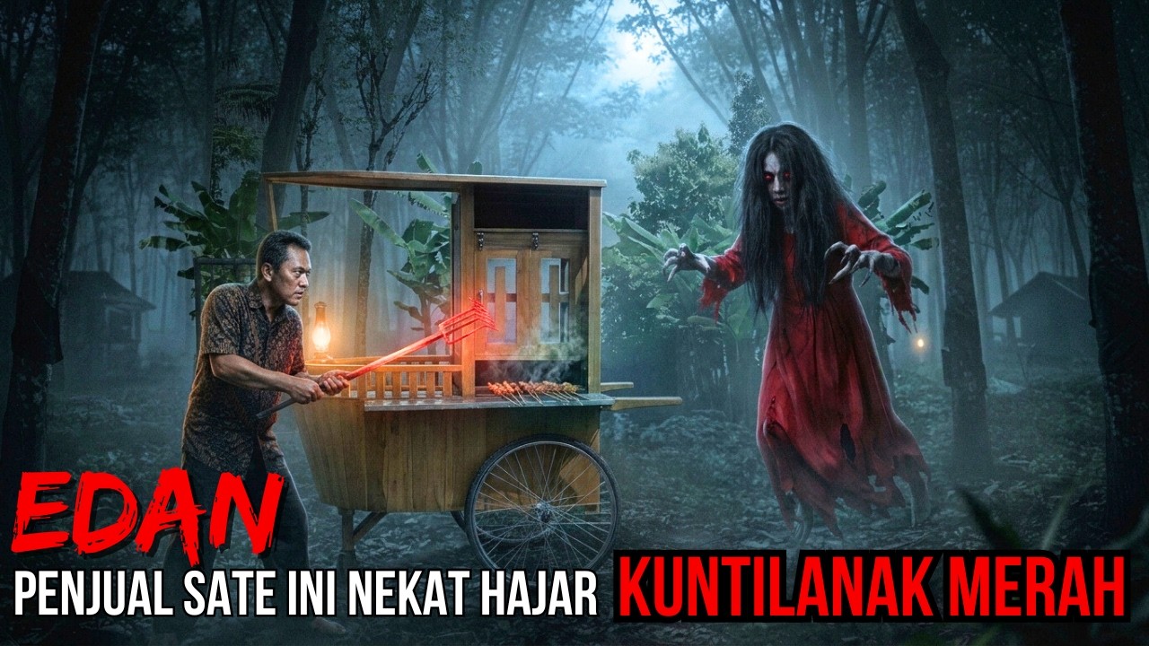 EDAN!! PENJUAL SATE INI NEKAT HAJAR KUNTILANAK MERAH - CERITA HOROR - KISAH HOROR MISTIS cover art